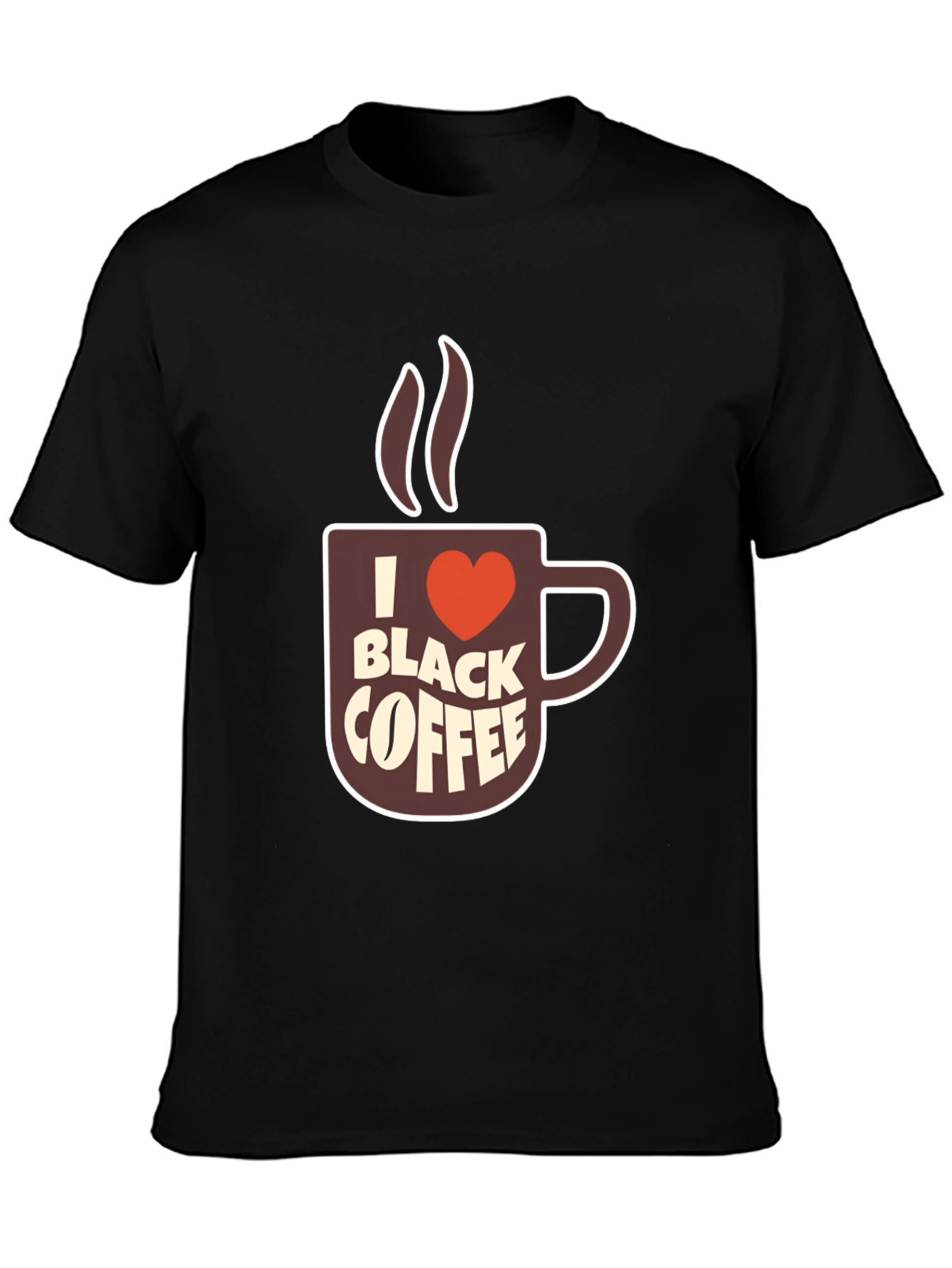 I Heart Black Coffee Graphic Tee - Casual Comfort