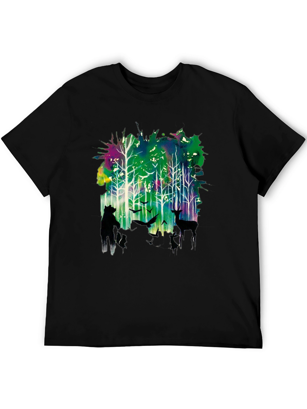 Natures Echo Tee: Forest Deer and Bear Design