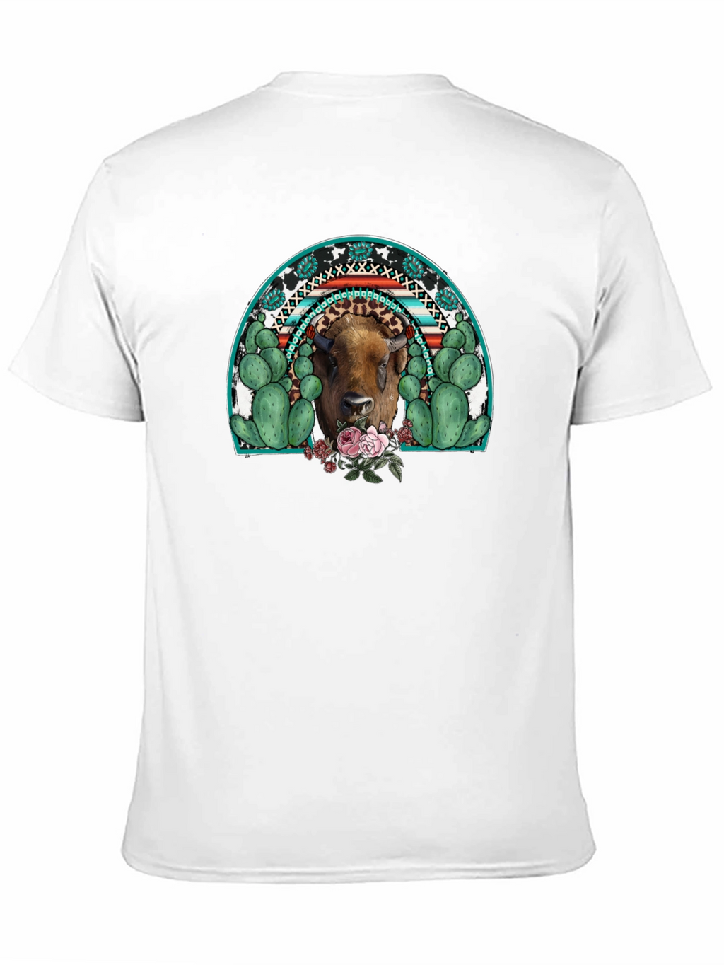 Buffalo Rainbow Graphic Tee - Western Style