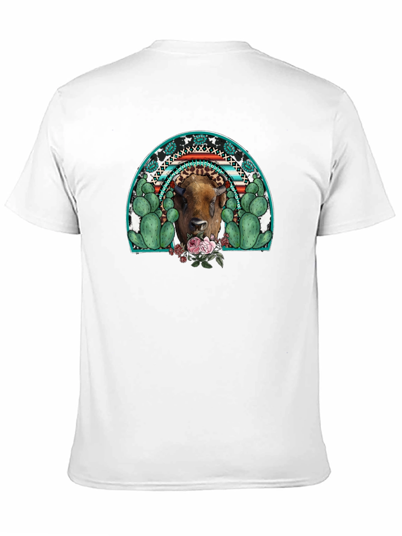 Buffalo Rainbow Graphic Tee - Western Style
