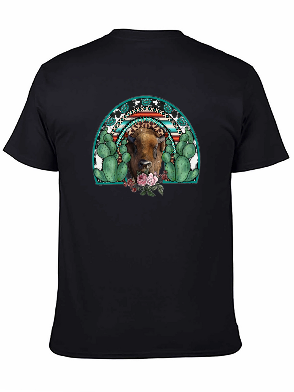 Buffalo Rainbow Graphic Tee - Western Style