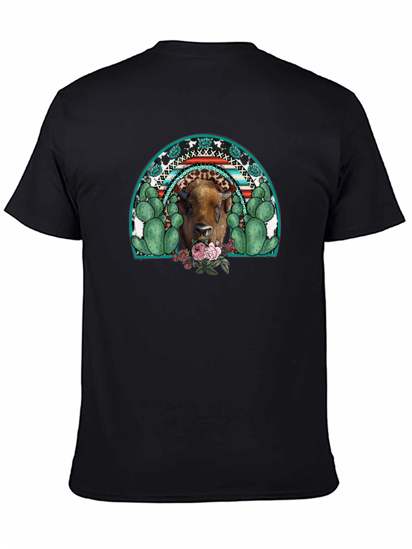 Buffalo Rainbow Graphic Tee - Western Style