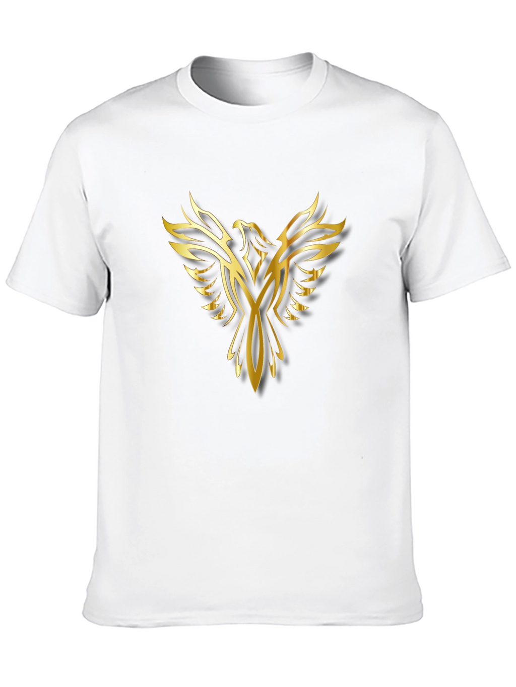 Golden Phoenix Graphic Print Black T-Shirt