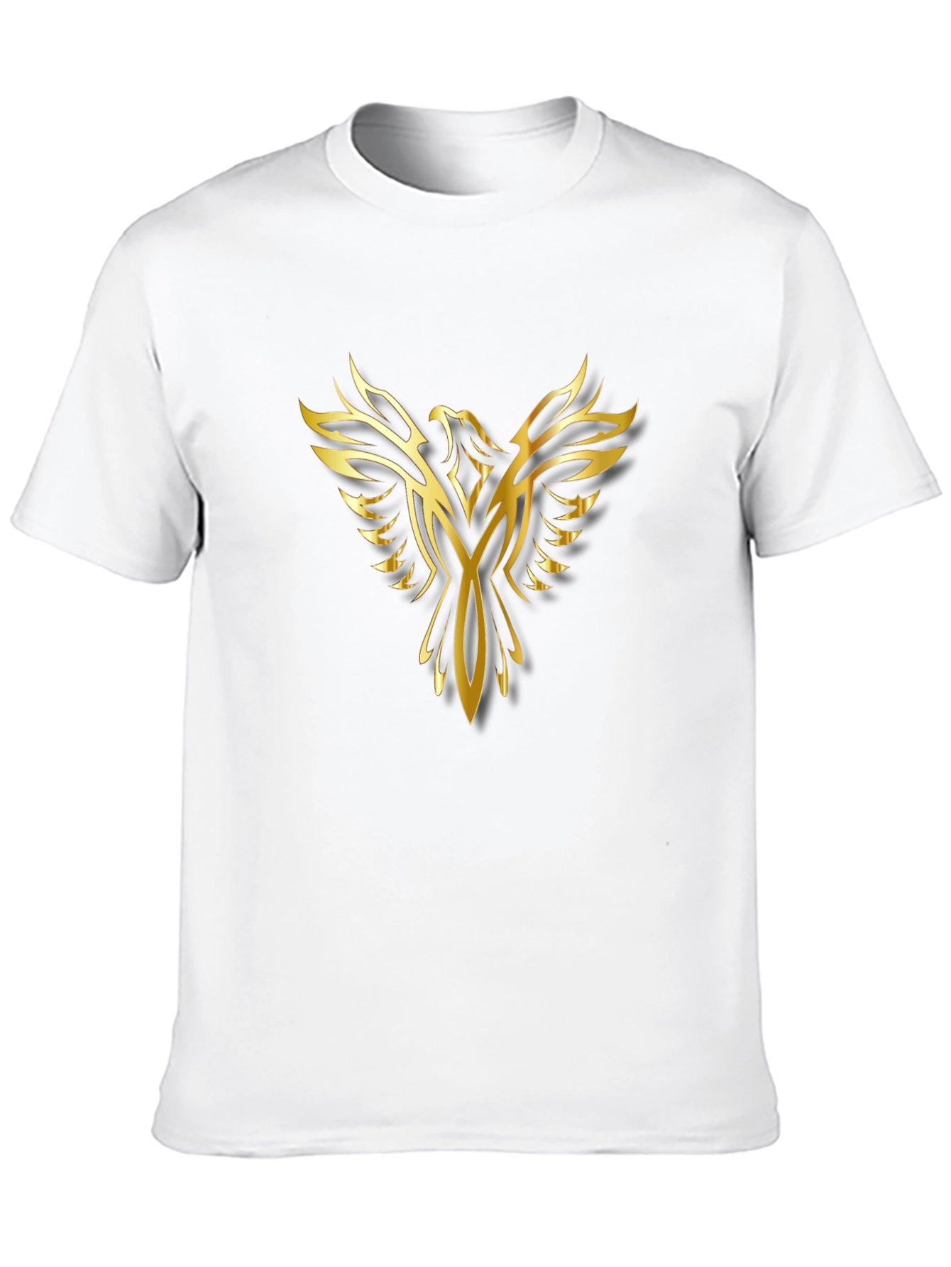 Golden Phoenix Graphic Print Black T-Shirt