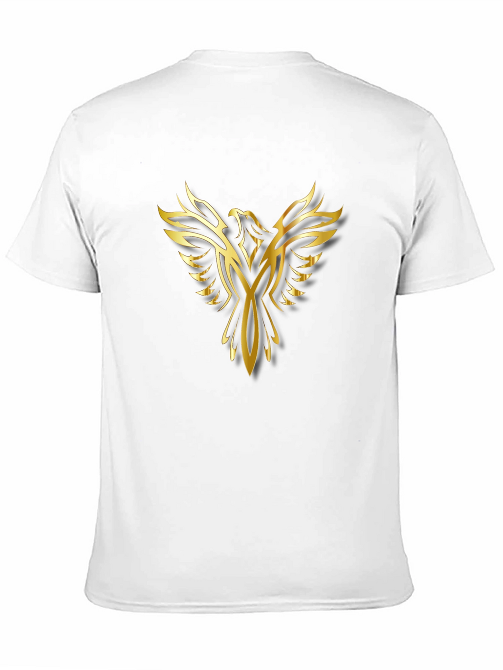 Golden Phoenix Graphic Print Black T-Shirt