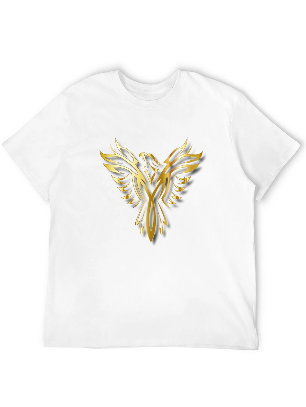 Golden Phoenix Graphic Print Black T-Shirt
