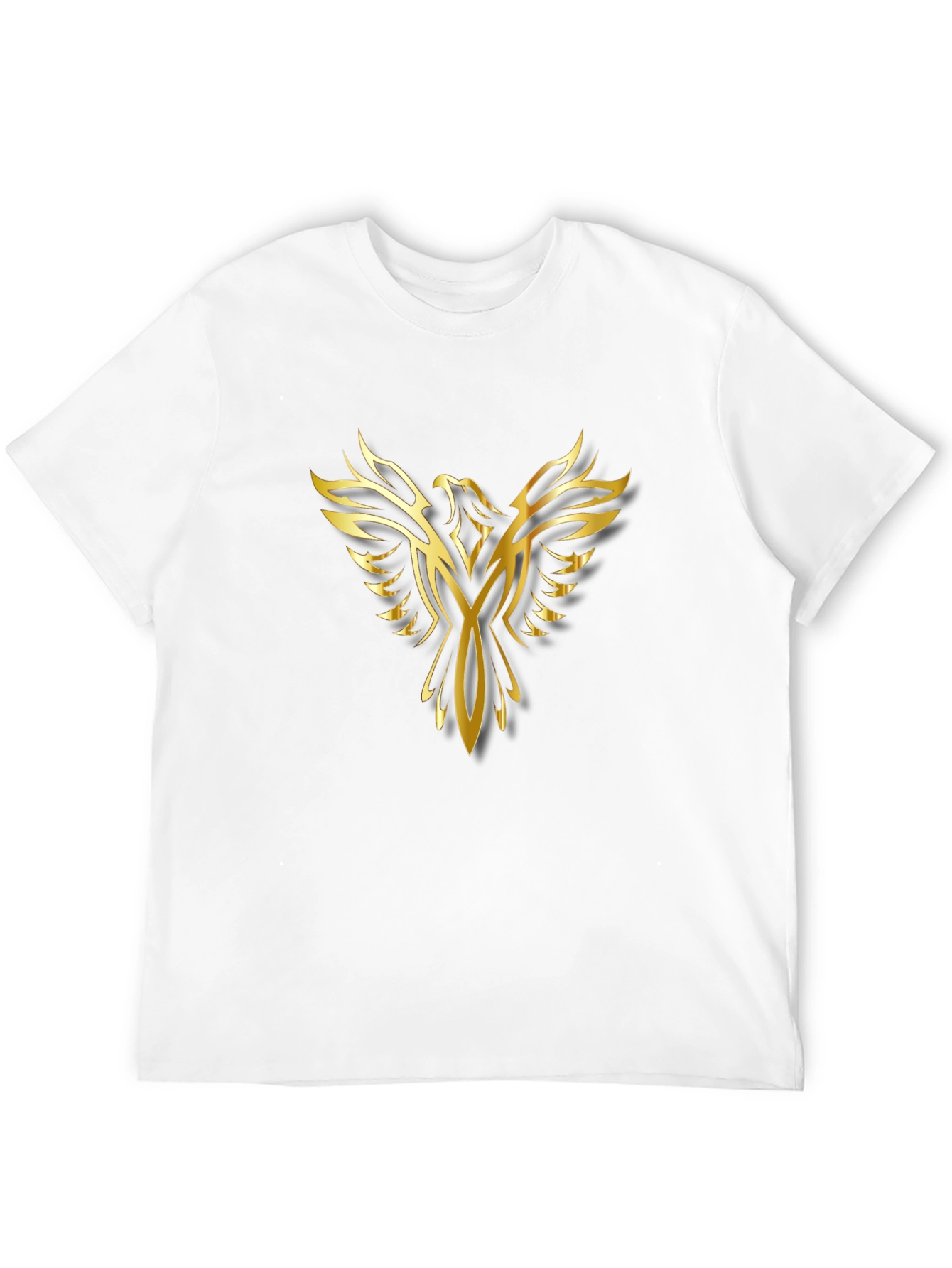 Golden Phoenix Graphic Print Black T-Shirt