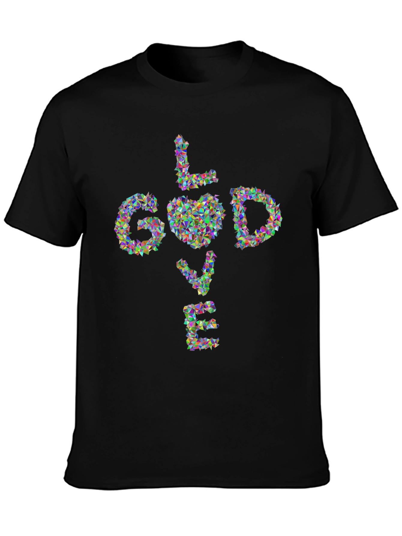 God Love Geometric Black T-Shirt