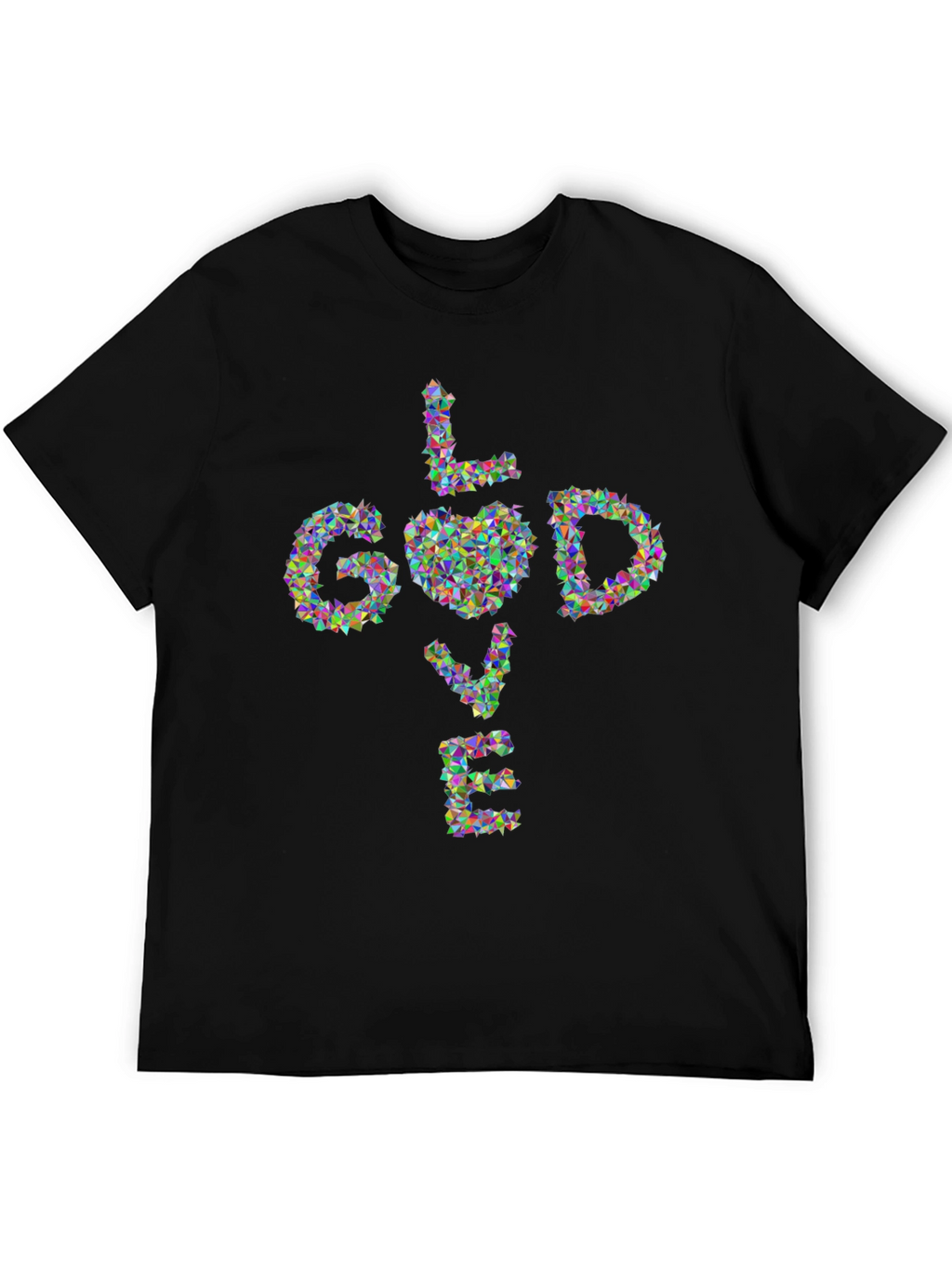 God Love Geometric Black T-Shirt