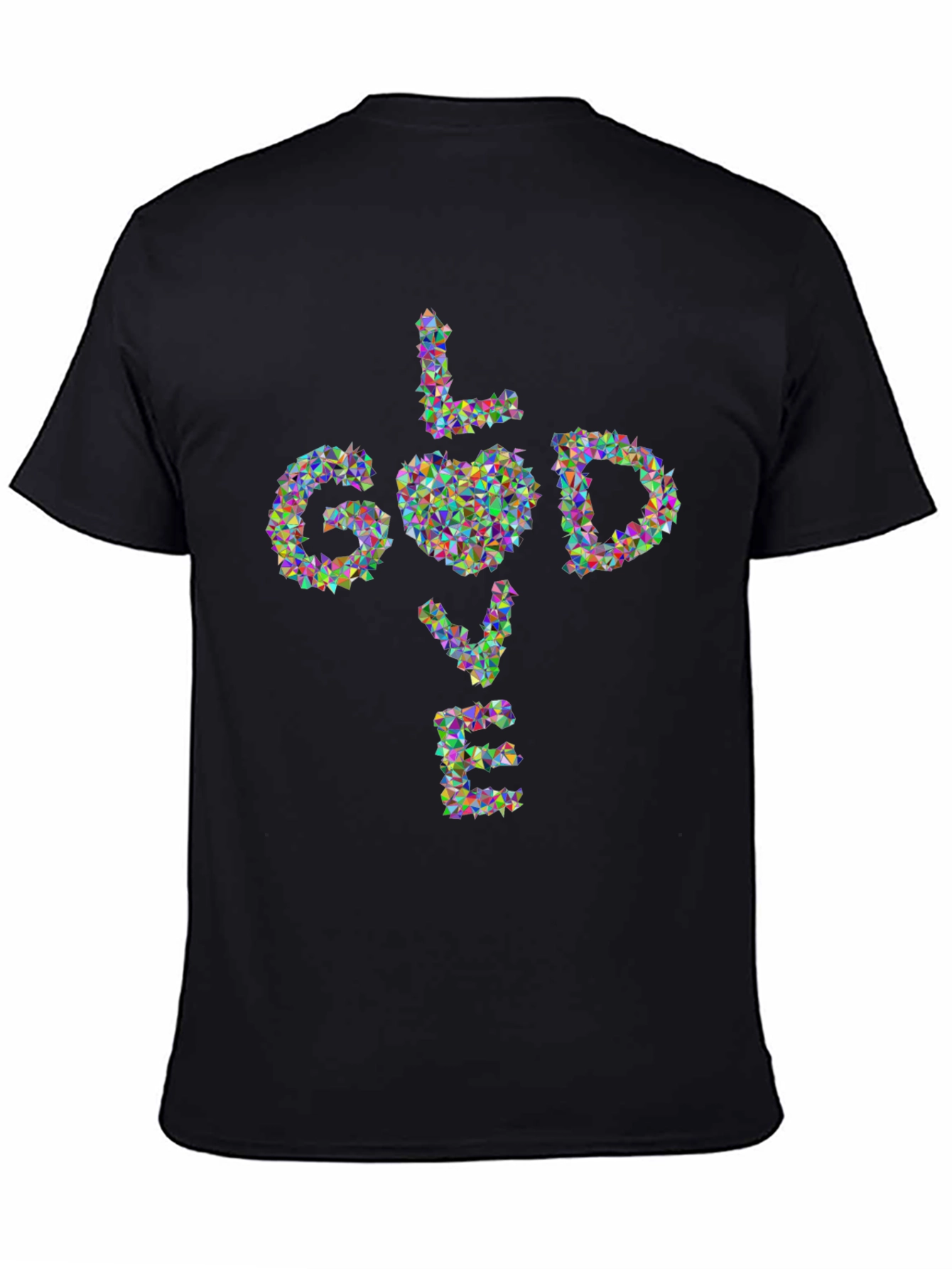 God Love Geometric Black T-Shirt