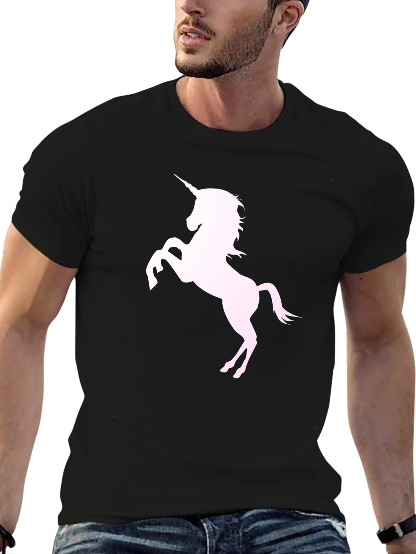 Unicorn Graphic Tee - Mens Black T-Shirt