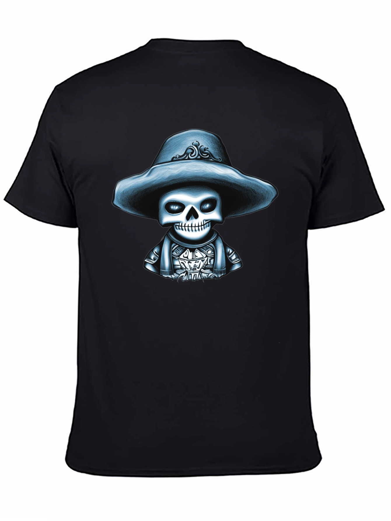 Skull in Hat Graphic Tee - Stylish Mens T-Shirt