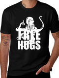 Free Hugs Octopus Graphic Tee - Unisex Black T-Shirt