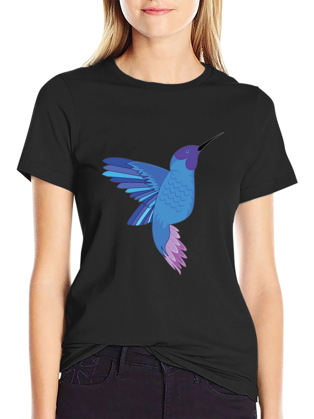 Hummingbird Graphic Tee - Stylish Mens Black T-Shirt