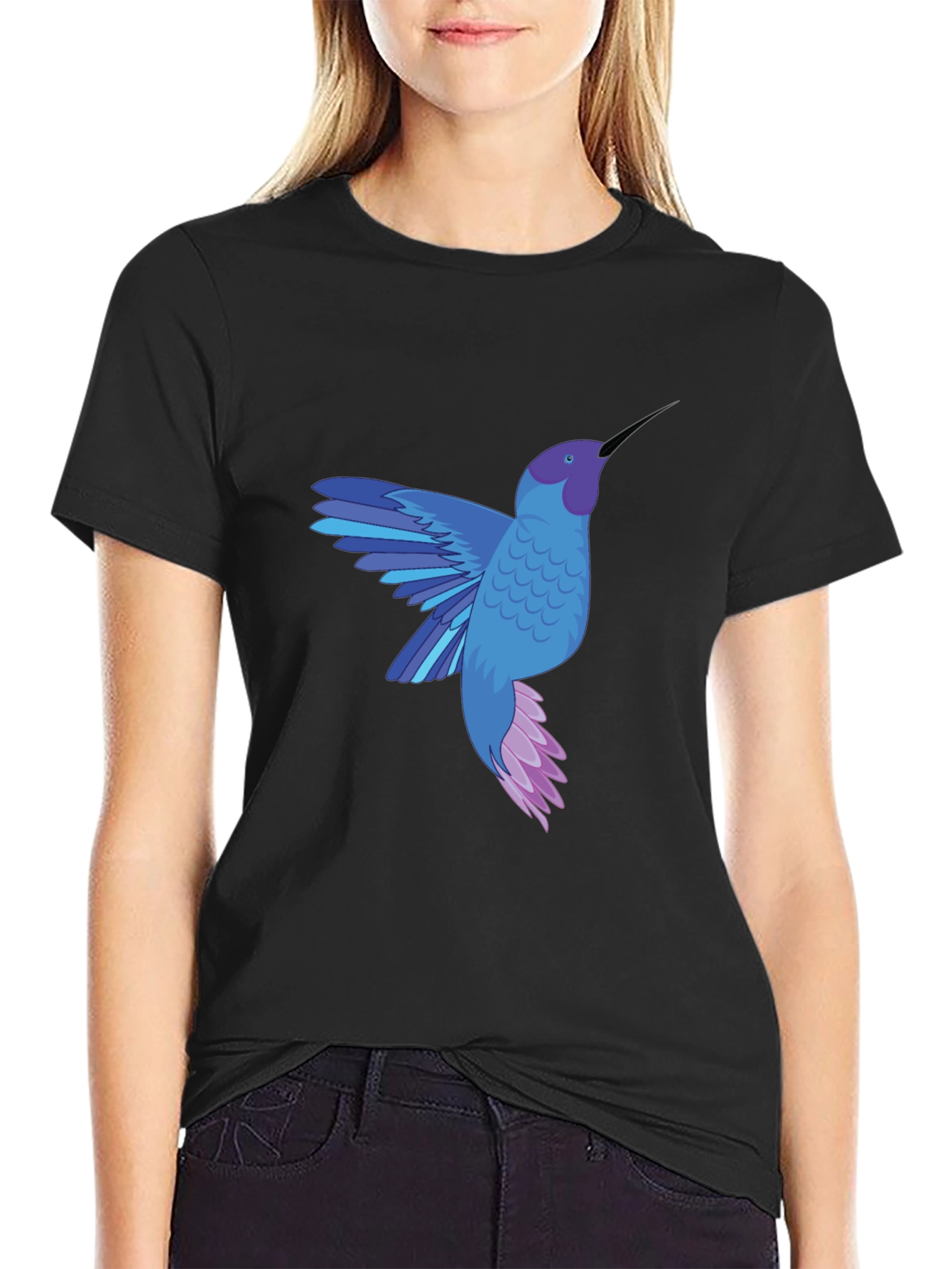 Hummingbird Graphic Tee - Stylish Mens Black T-Shirt