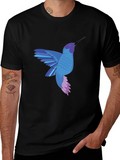 Hummingbird Graphic Tee - Stylish Mens Black T-Shirt