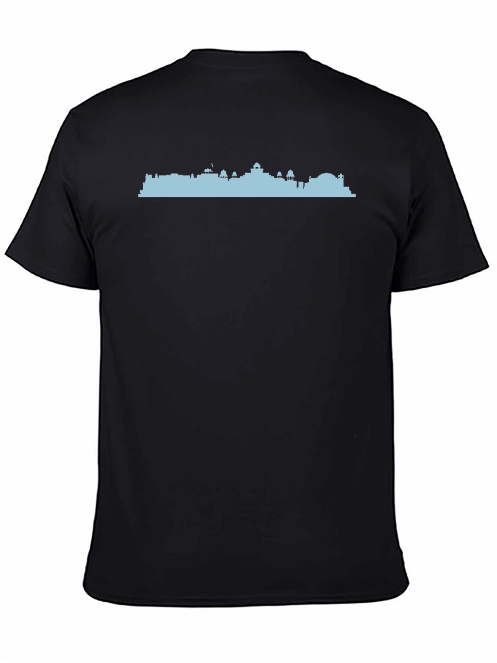 Cityscape Silhouette Graphic Tee - Black Cotton T-Shirt