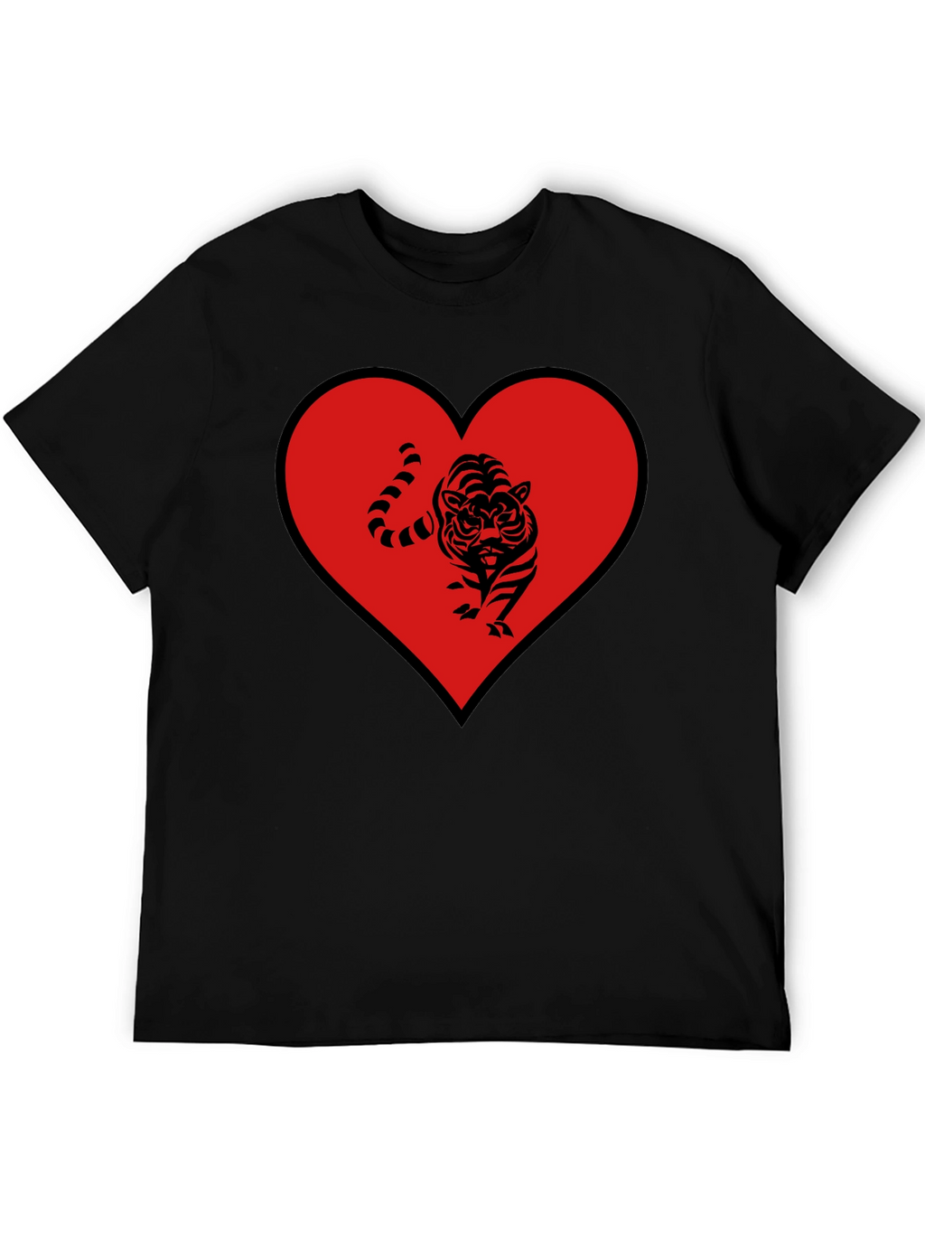 Tiger Heart Graphic Tee - Mens Black T-Shirt
