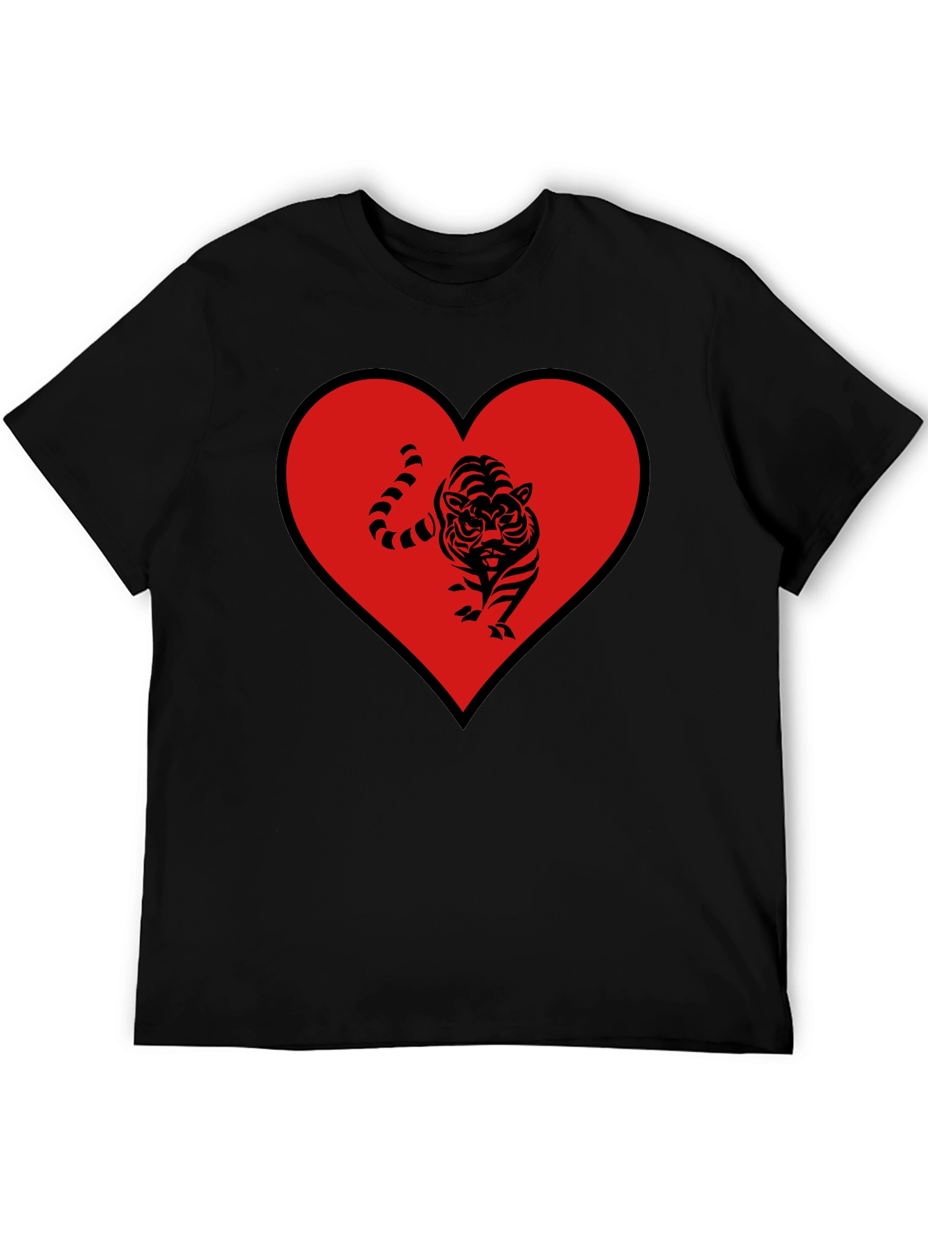 Tiger Heart Graphic Tee - Mens Black T-Shirt