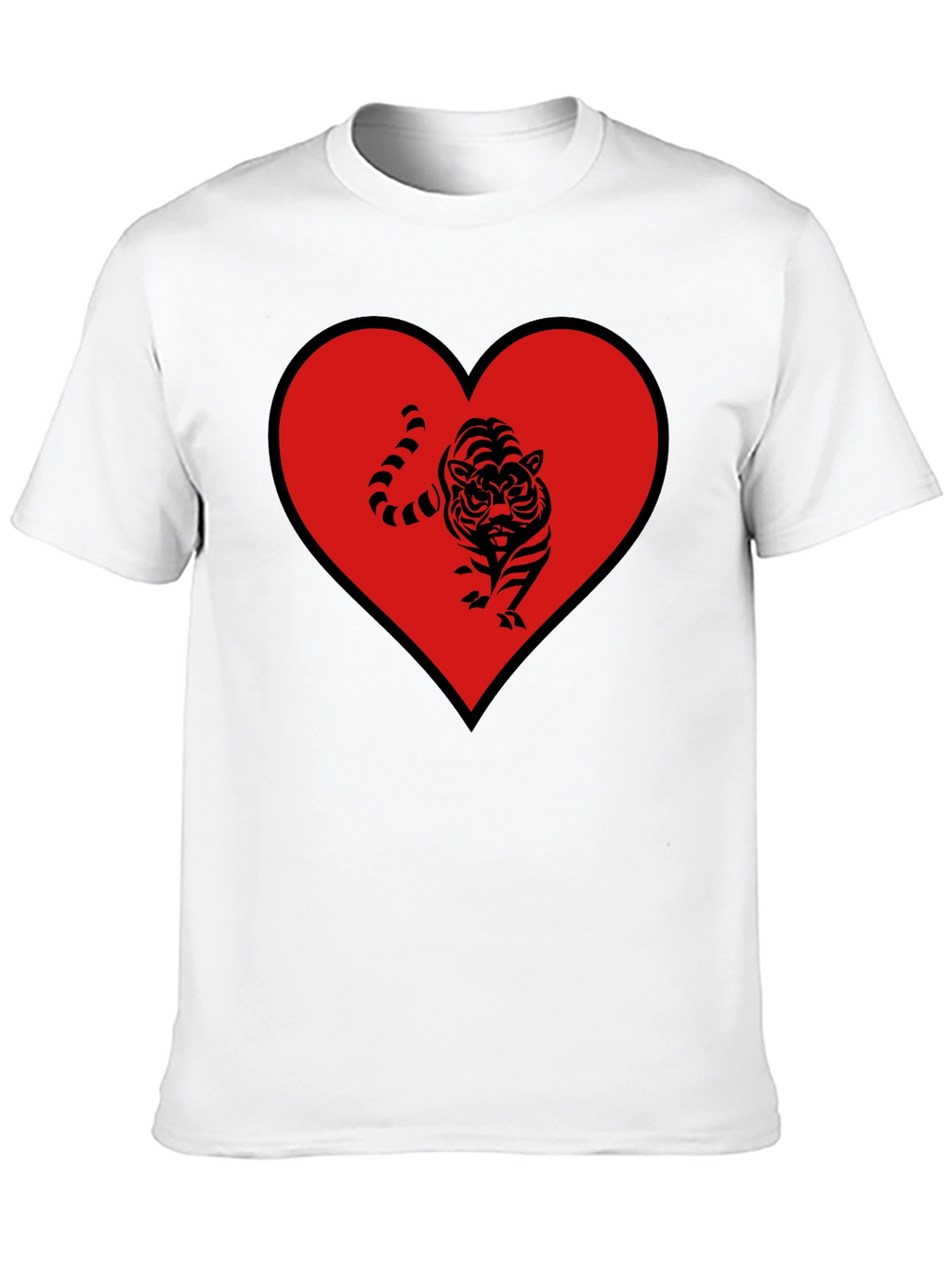Tiger Heart Graphic Tee - Mens Black T-Shirt