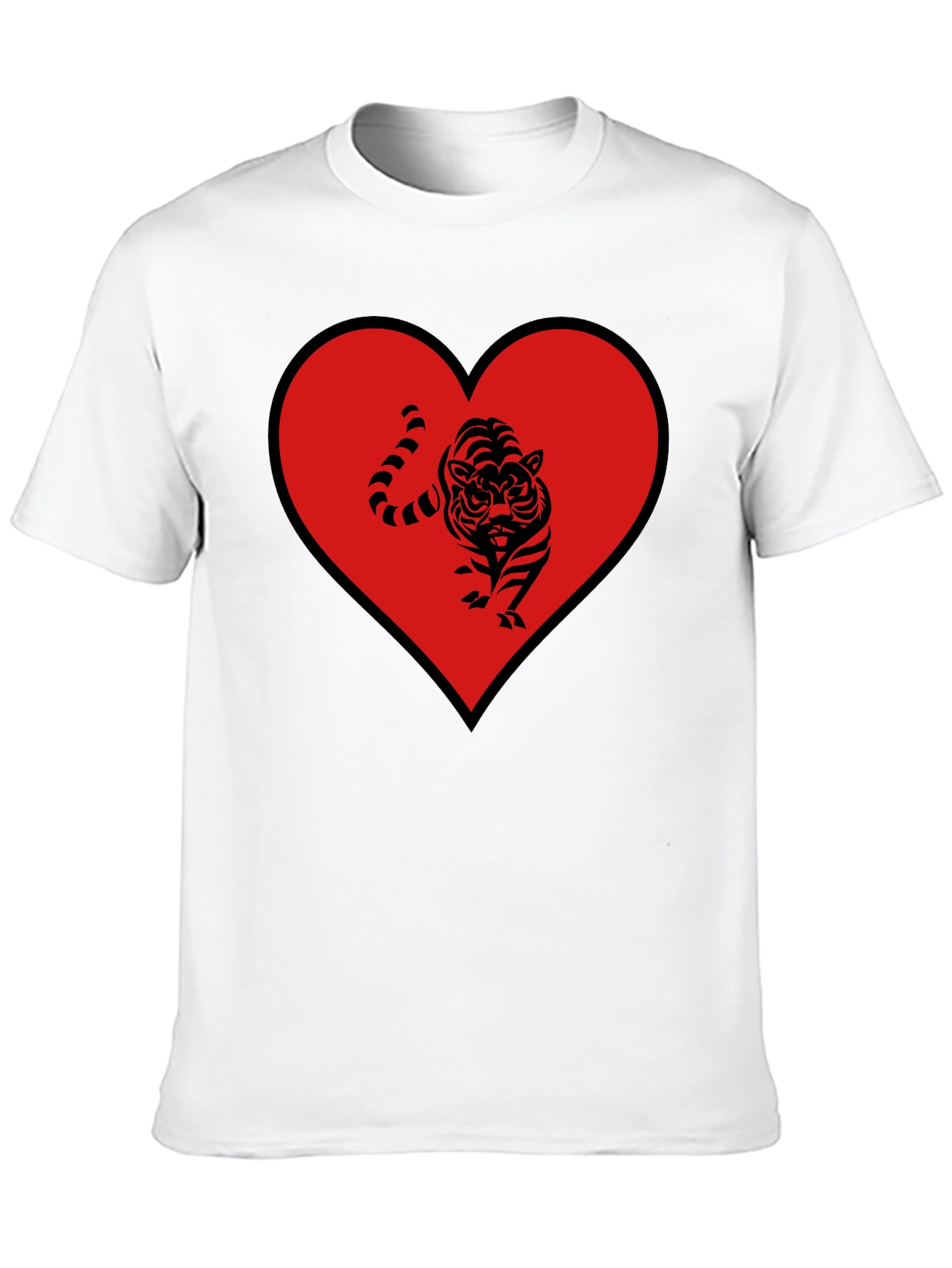 Tiger Heart Graphic Tee - Mens Black T-Shirt