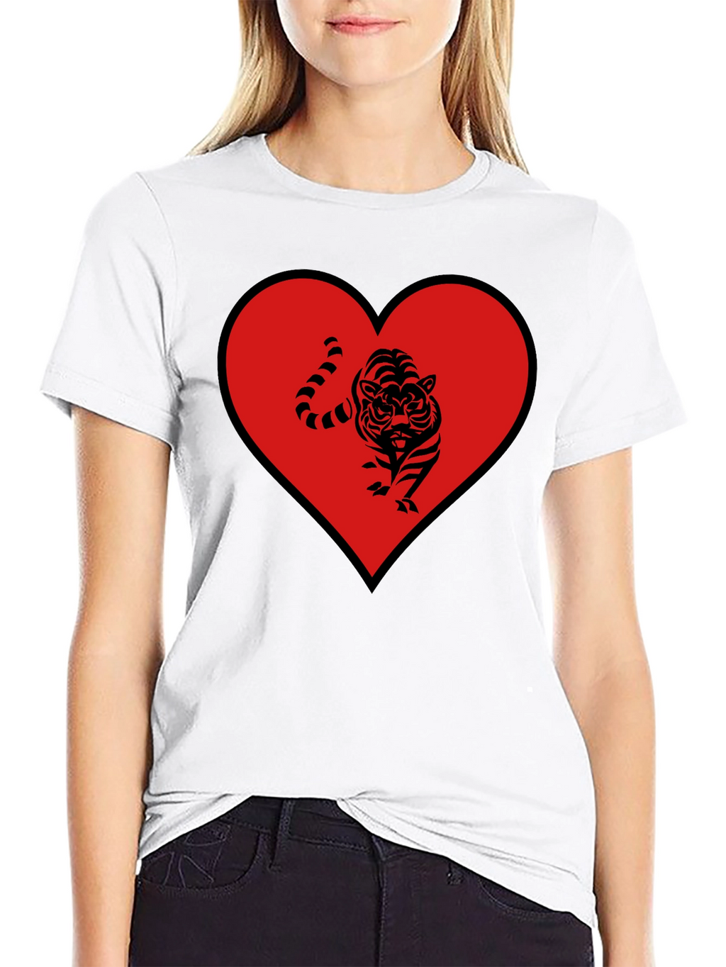 Tiger Heart Graphic Tee - Mens Black T-Shirt