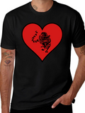 Tiger Heart Graphic Tee - Mens Black T-Shirt
