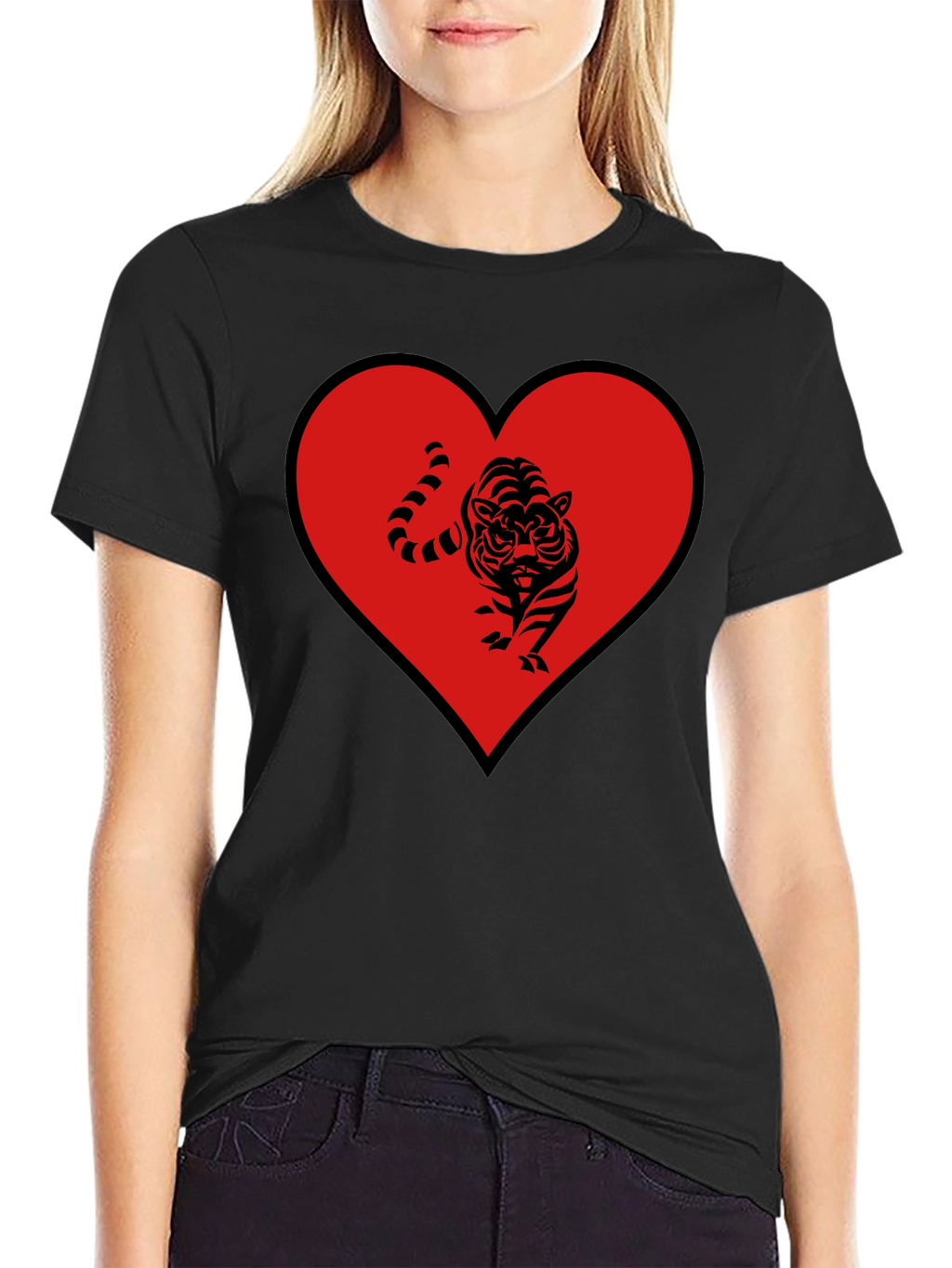 Tiger Heart Graphic Tee - Mens Black T-Shirt