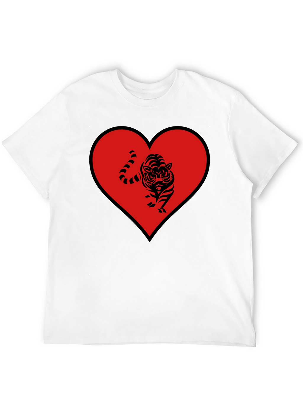 Tiger Heart Graphic Tee - Mens Black T-Shirt