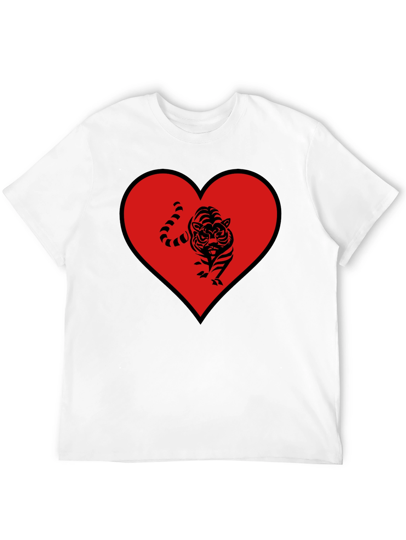 Tiger Heart Graphic Tee - Mens Black T-Shirt