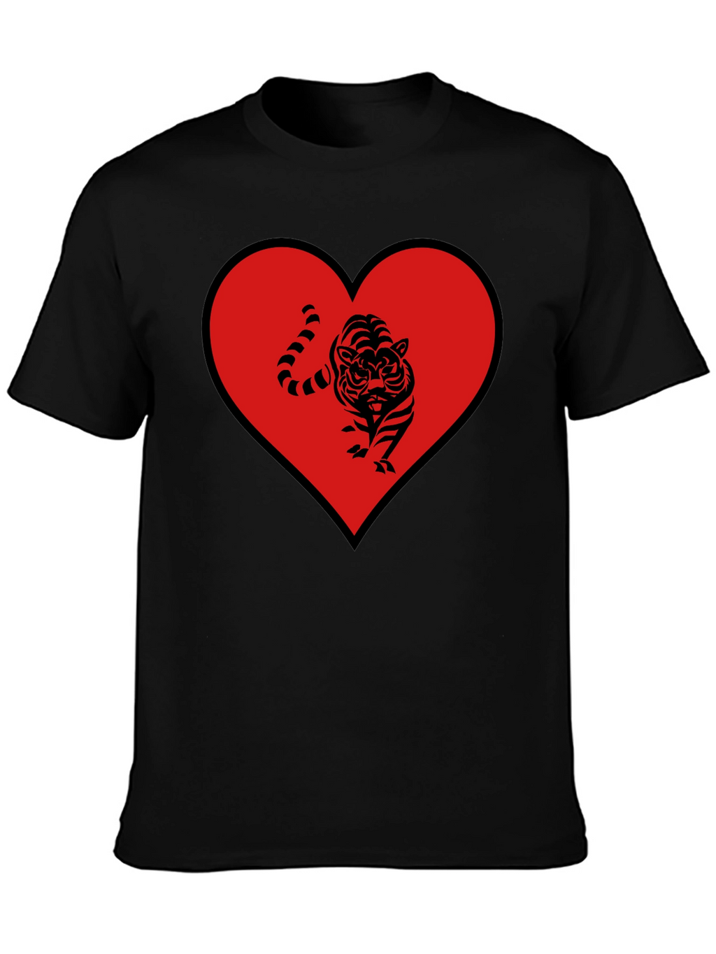 Tiger Heart Graphic Tee - Mens Black T-Shirt