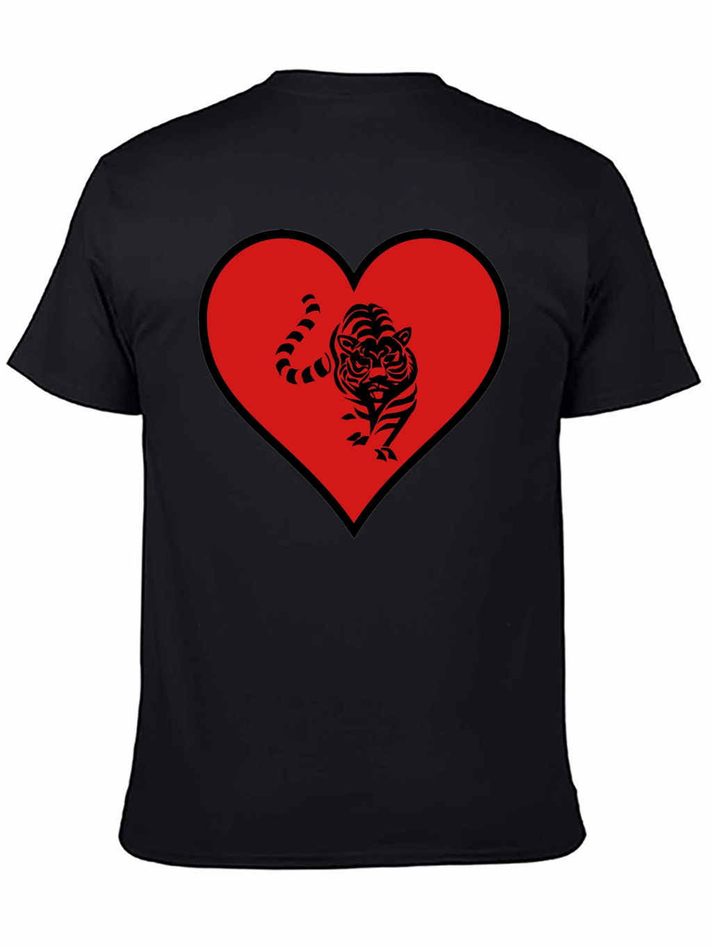 Tiger Heart Graphic Tee - Mens Black T-Shirt