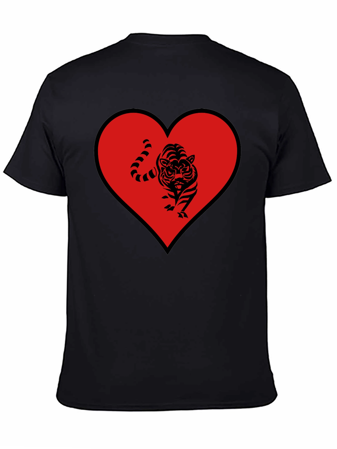 Tiger Heart Graphic Tee - Mens Black T-Shirt