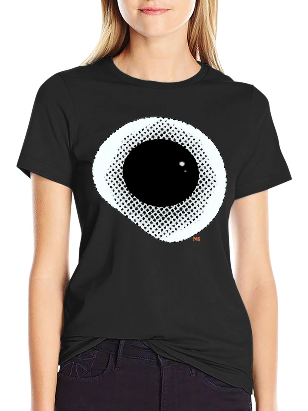 Abstract Eye Graphic Black T-Shirt