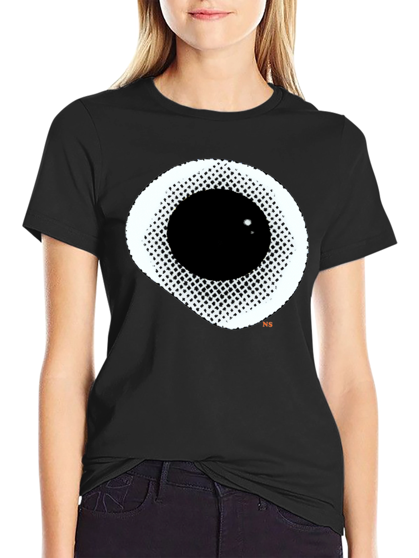 Abstract Eye Graphic Black T-Shirt
