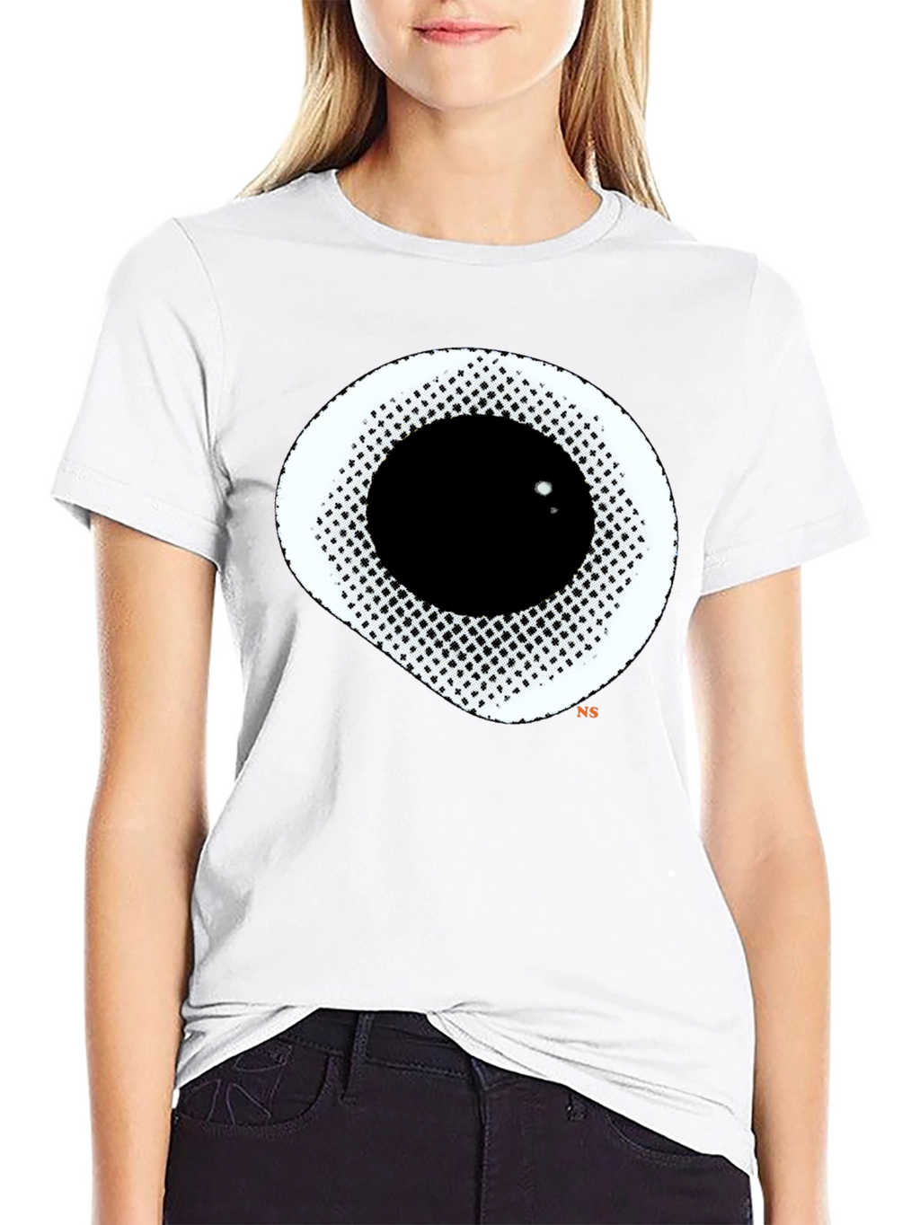 Abstract Eye Graphic Black T-Shirt