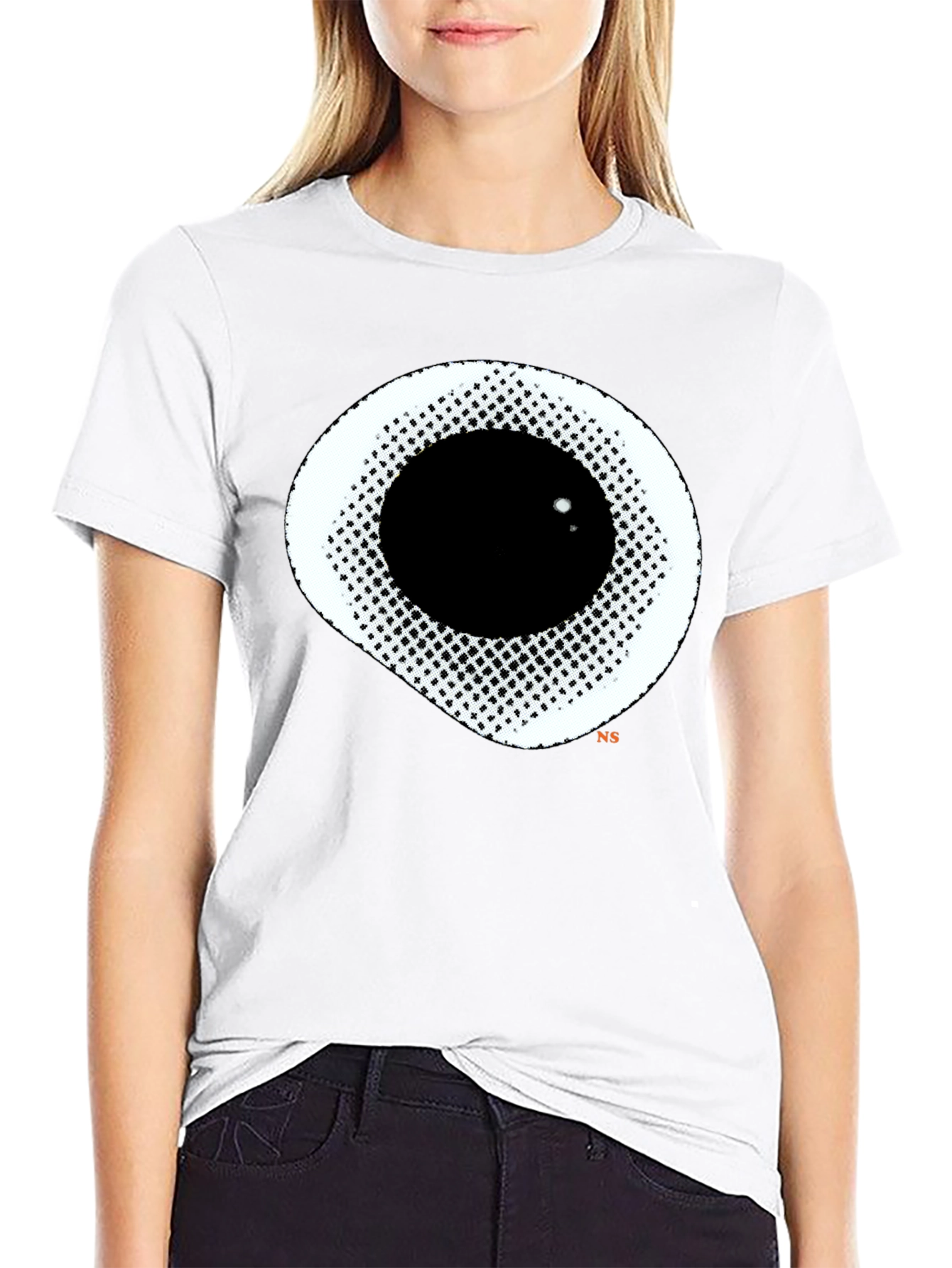 Abstract Eye Graphic Black T-Shirt