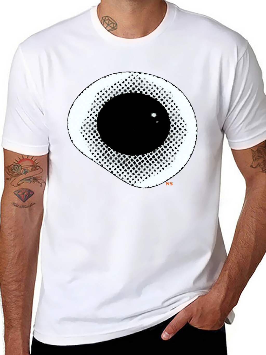 Abstract Eye Graphic Black T-Shirt