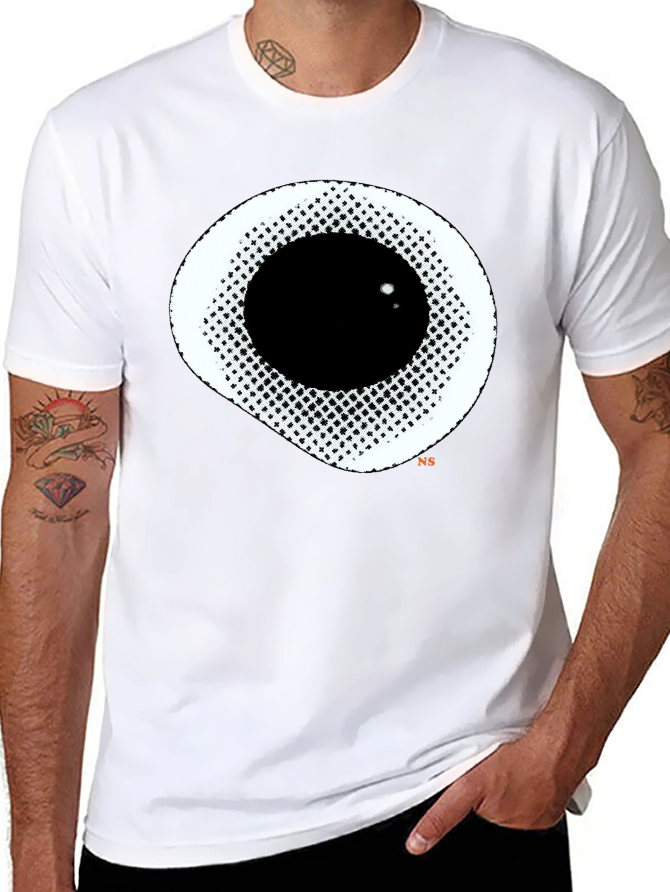 Abstract Eye Graphic Black T-Shirt