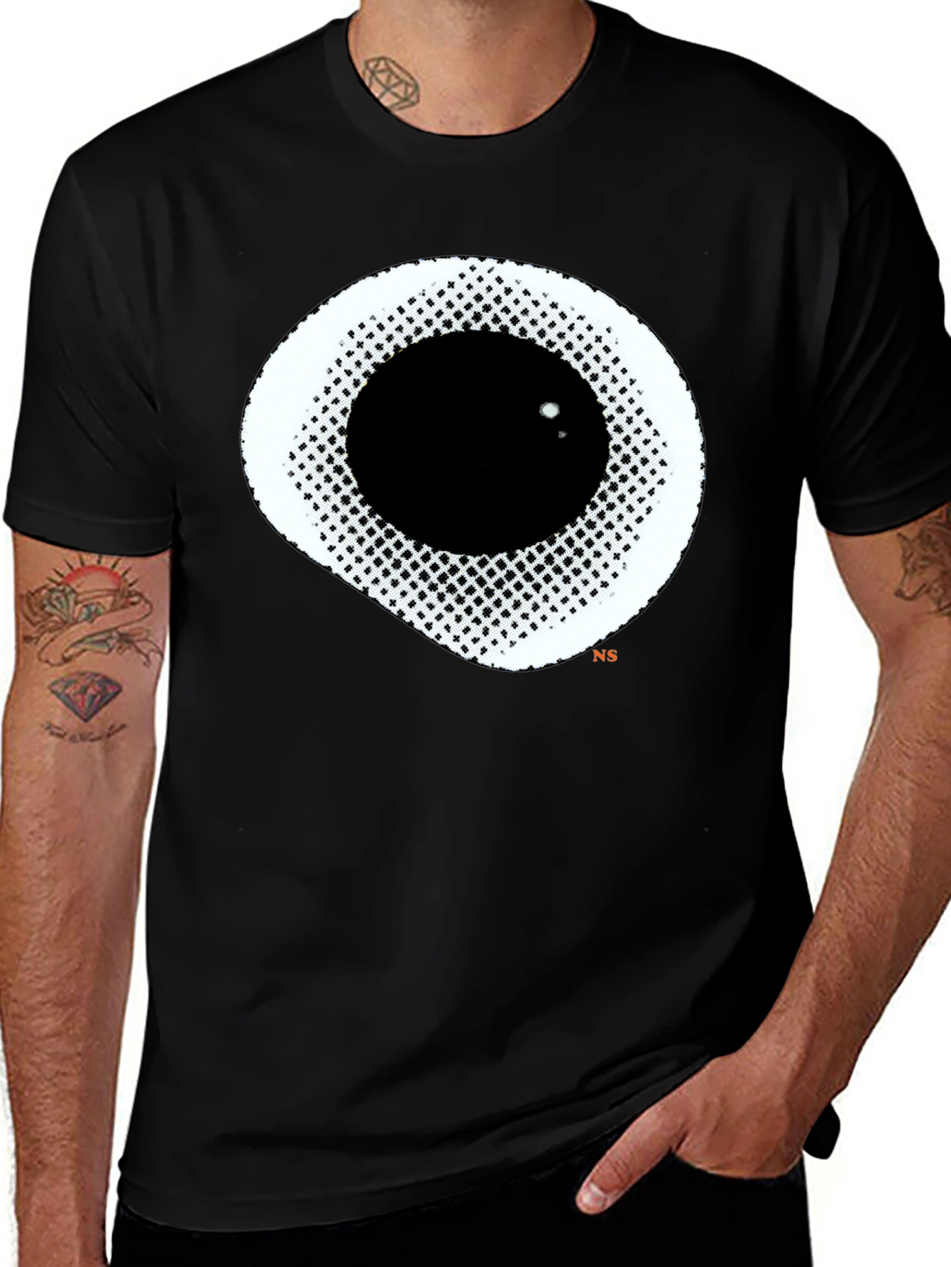 Abstract Eye Graphic Black T-Shirt