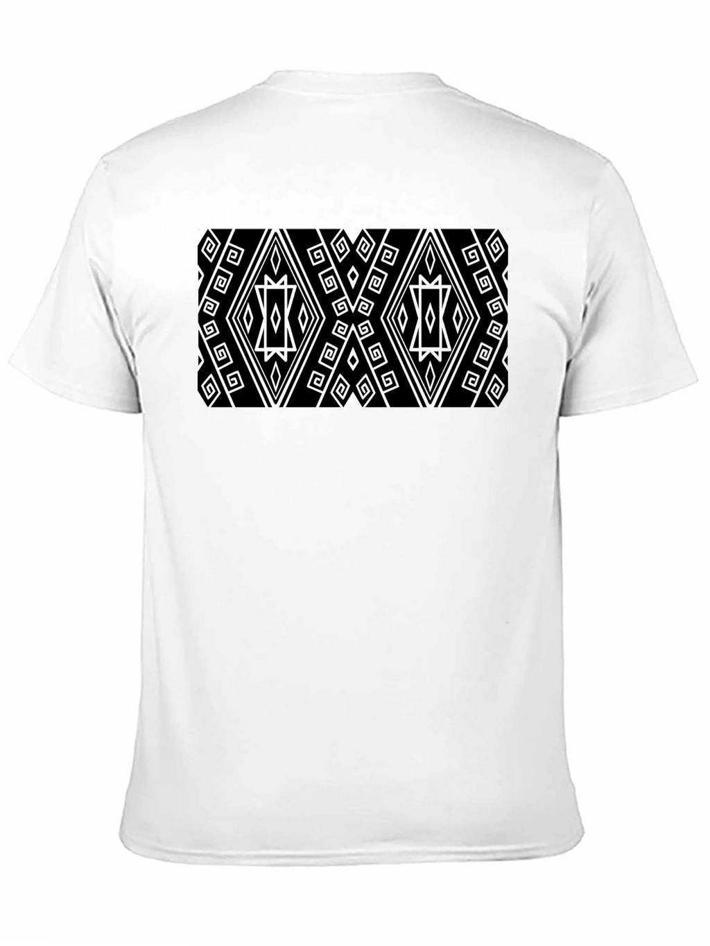Patterned Black Tee - Modern Geometric Style
