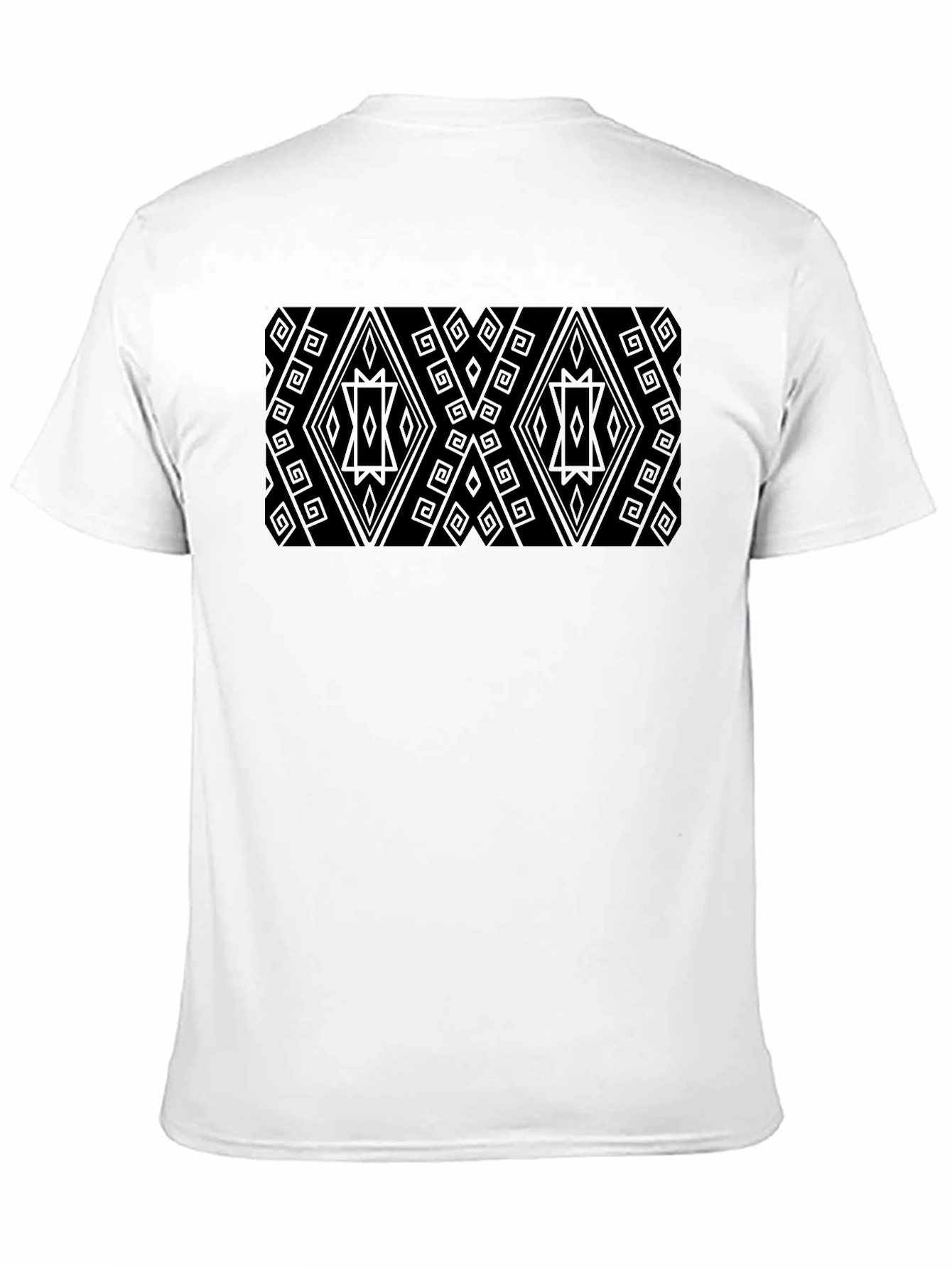 Patterned Black Tee - Modern Geometric Style