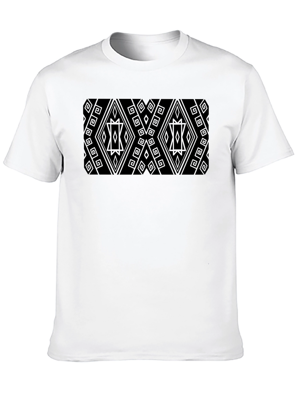 Patterned Black Tee - Modern Geometric Style