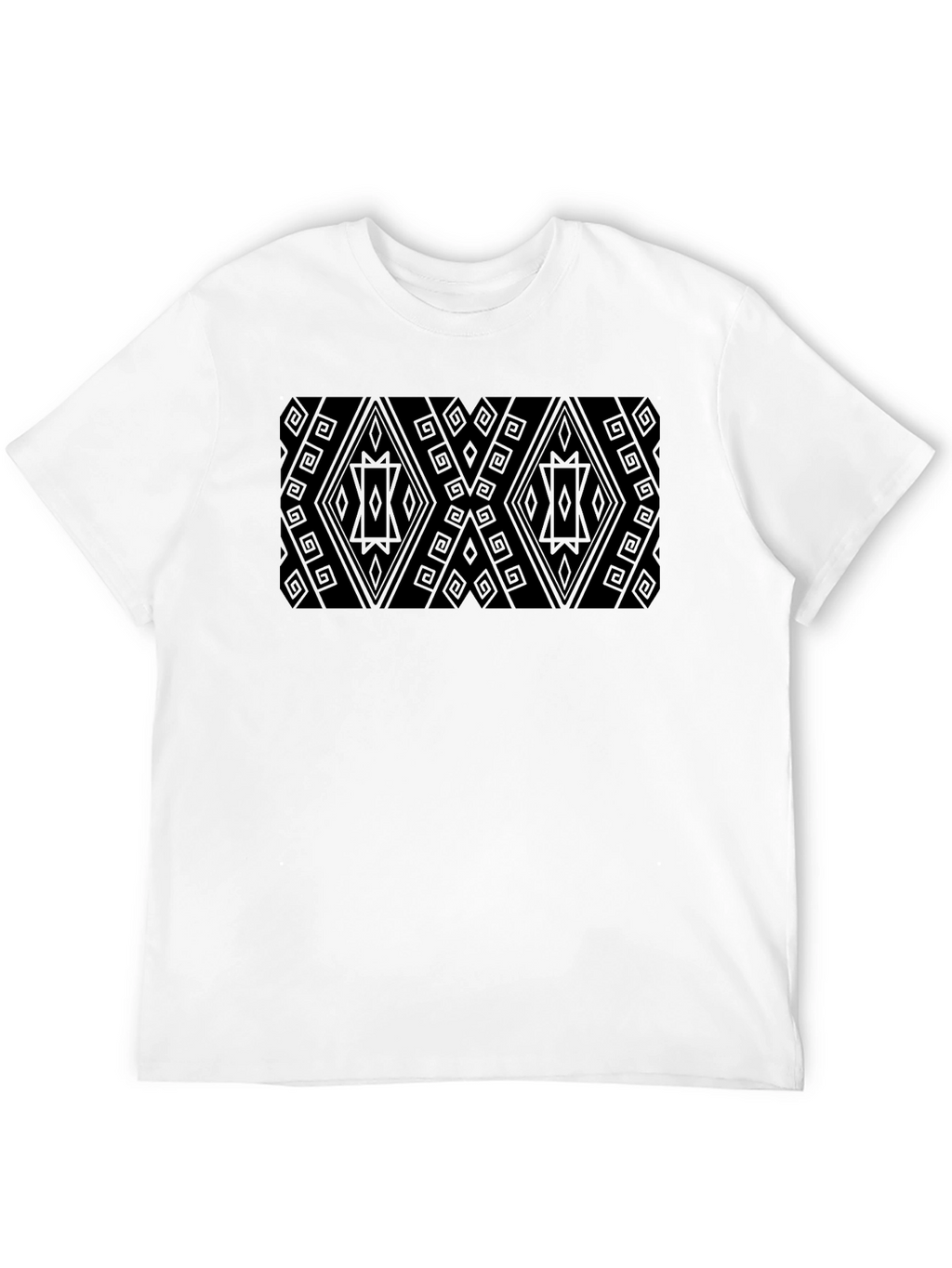 Patterned Black Tee - Modern Geometric Style