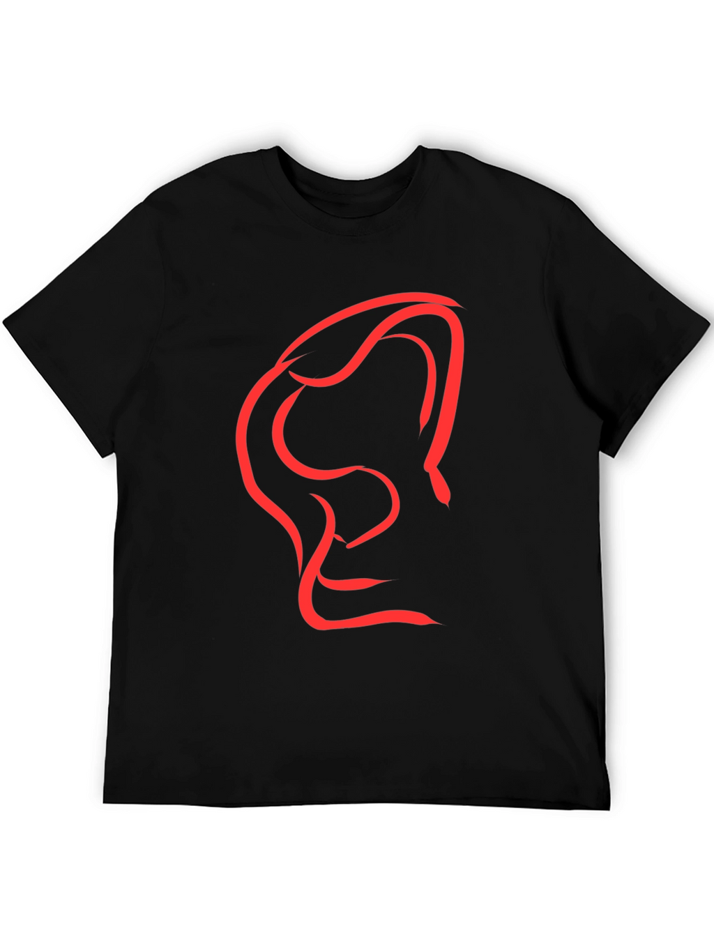 Abstract Red Graphic Print Black T-Shirt