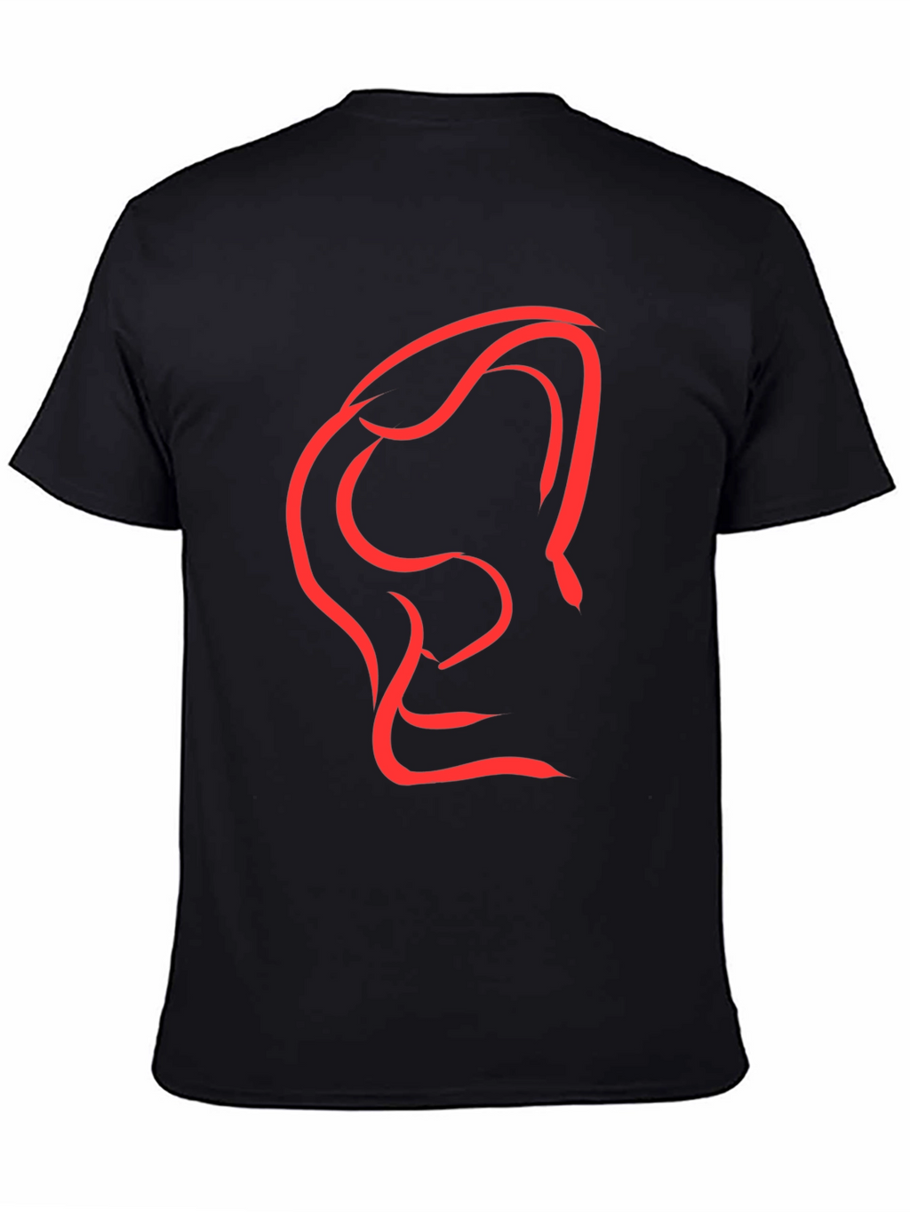 Abstract Red Graphic Print Black T-Shirt
