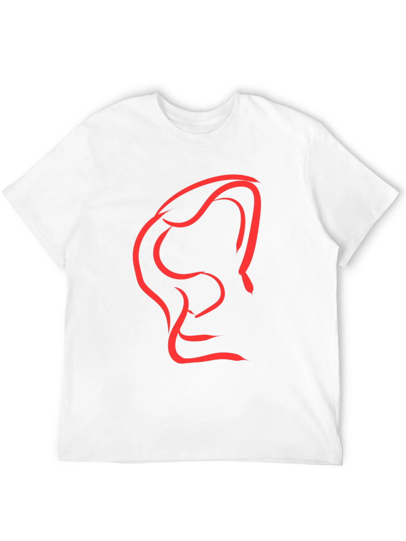Abstract Red Graphic Print Black T-Shirt
