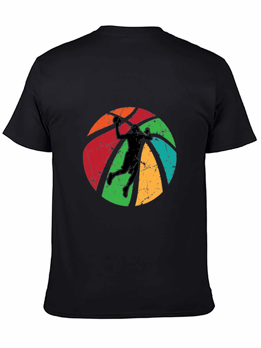 Retro Basketball Player Graphic Black T-Shirt