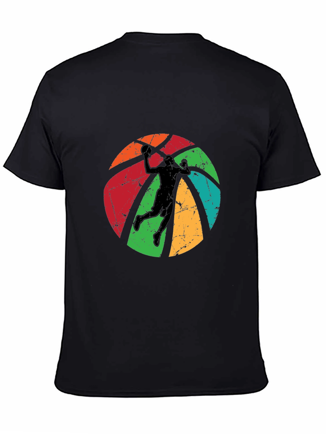 Retro Basketball Player Graphic Black T-Shirt