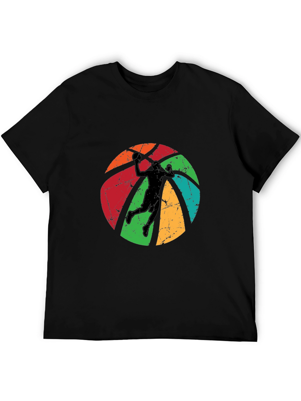Retro Basketball Player Graphic Black T-Shirt